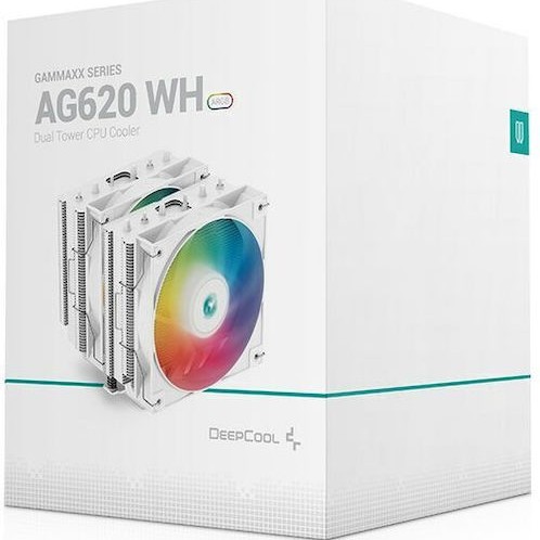Deepcool AG620 WH ARGB Ψύκτρα Επεξεργαστή Διπλού Ανεμιστήρα για Socket AM4/AM5/1200/115x/1700 Λευκή