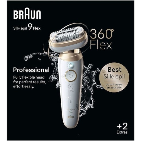 Braun Silk Epil 9 Flex Αποτριχωτική Μηχανή Epilator για Πρόσωπο & Σώμα SES9-011/3D