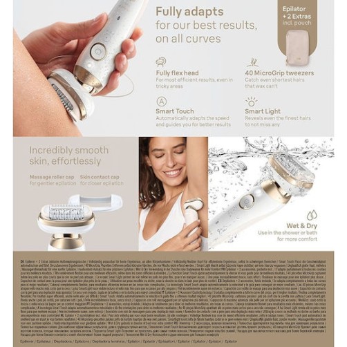 Braun Silk Epil 9 Flex Αποτριχωτική Μηχανή Epilator για Πρόσωπο & Σώμα SES9-011/3D