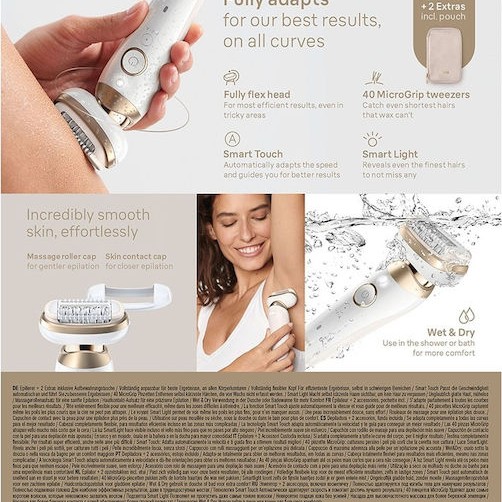 Braun Silk Epil 9 Flex Αποτριχωτική Μηχανή Epilator για Πρόσωπο & Σώμα SES9-011/3D