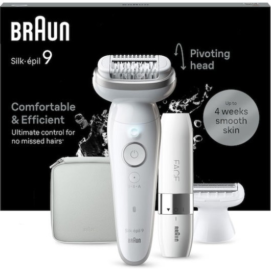 Braun Silk-épil 9 Αποτριχωτική Μηχανή Epilator για Πρόσωπο & Σώμα