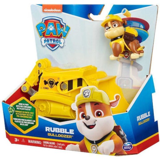 Spin Master Paw Patrol Rubble Αυτοκινητάκι Bulldozer για 3+ Ετών