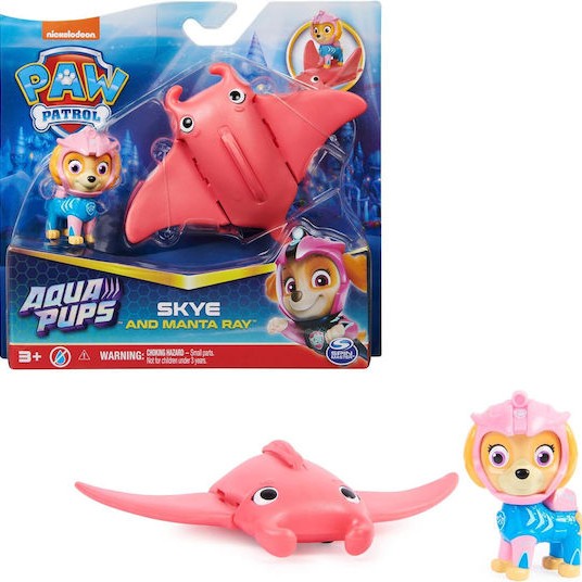 Spin Master Παιχνίδι Μινιατούρα Aqua Pups Paw Patrol Skye & Manta Ray για 3+ Ετών