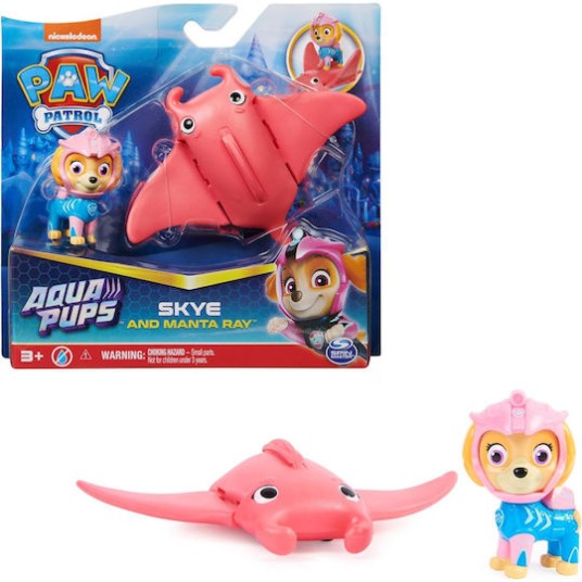 Spin Master Παιχνίδι Μινιατούρα Aqua Pups Paw Patrol Skye & Manta Ray για 3+ Ετών