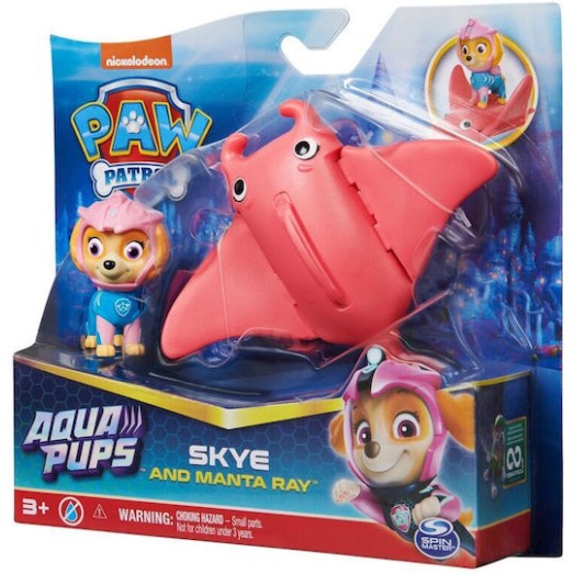 Spin Master Παιχνίδι Μινιατούρα Aqua Pups Paw Patrol Skye & Manta Ray για 3+ Ετών
