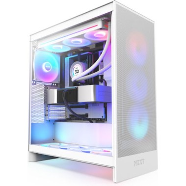 NZXT H7 Flow RGB Gaming Midi Tower Κουτί Υπολογιστή με Πλαϊνό Παράθυρο Λευκό