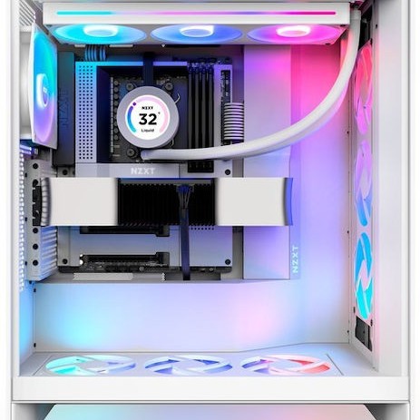 NZXT H7 Flow RGB Gaming Midi Tower Κουτί Υπολογιστή με Πλαϊνό Παράθυρο Λευκό