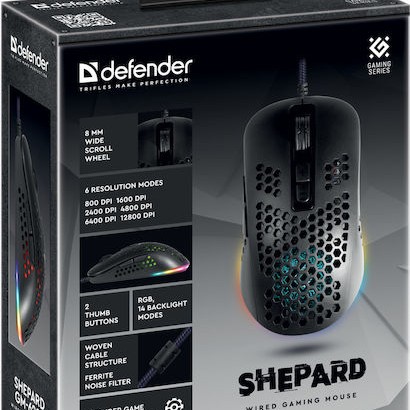Defender Shepard GM-620L RGB Gaming Ποντίκι 12800 DPI Μαύρο