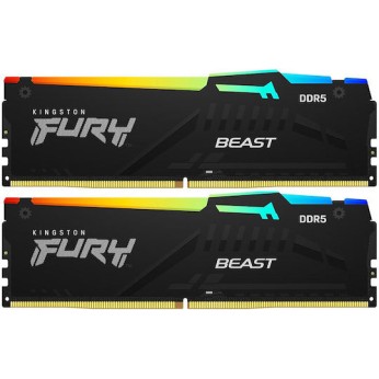 Kingston FURY Beast RGB DDR5 64GB RAM με 2x32GB Modules και Ταχύτητα 6000 για Desktop