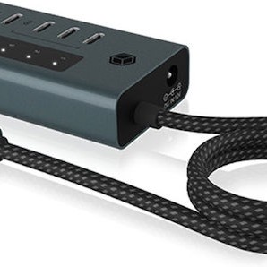 Icy Box USB 3.2 Hub 10 Θυρών με σύνδεση USB-A & Θύρα Φόρτισης Γκρι