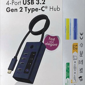 Icy Box USB 3.2 Hub 10 Θυρών με σύνδεση USB-A & Θύρα Φόρτισης Γκρι