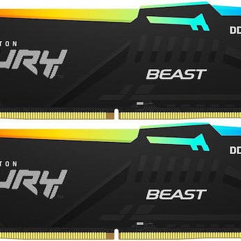 Kingston Fury Beast RGB DDR5 64GB RAM με 2x32GB Modules και Ταχύτητα 6000 για Desktop