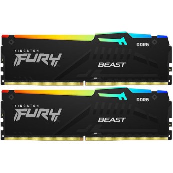 Kingston Fury Beast RGB DDR5 64GB RAM με 2x32GB Modules και Ταχύτητα 6000 για Desktop