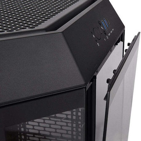 Thermaltake The Tower 300 Micro Tower Κουτί Υπολογιστή με Πλαϊνό Παράθυρο και RGB Φωτισμό Μαύρο