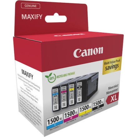 Canon Pgi-1500 Xl Bk C M Γνήσιο Πακέτο Μελανιών Εκτυπωτή InkJet Κυανό (9182B010)