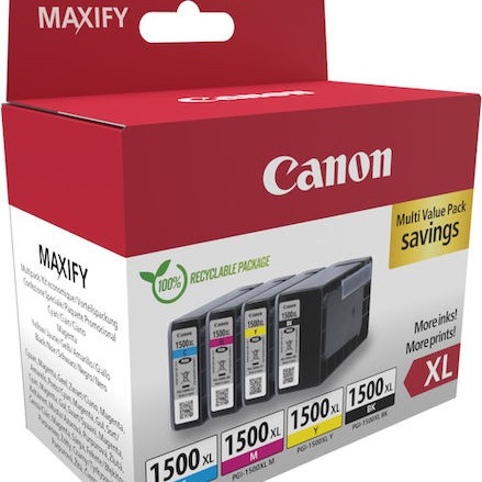 Canon Pgi-1500 Xl Bk C M Γνήσιο Πακέτο Μελανιών Εκτυπωτή InkJet Κυανό (9182B010)