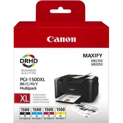 Canon Pgi-1500 Xl Bk C M Γνήσιο Πακέτο Μελανιών Εκτυπωτή InkJet Κυανό (9182B010)