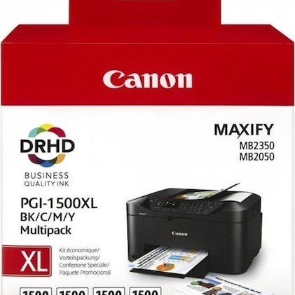 Canon Pgi-1500 Xl Bk C M Γνήσιο Πακέτο Μελανιών Εκτυπωτή InkJet Κυανό (9182B010)