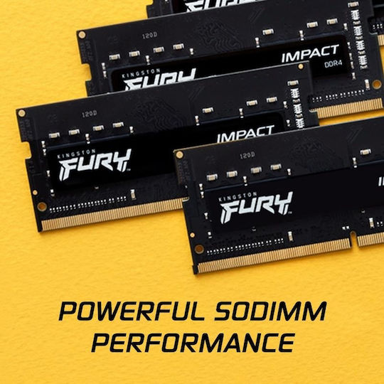Kingston Fury Impact DDR4 με Module 1x16GB και Ταχύτητα 3200 για Laptop