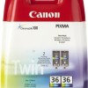 Canon CLI-36 Γνήσιο Πακέτο 2 Μελανιών Εκτυπωτή InkJet Πολλαπλό (Color) (1511B025)