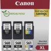 Canon 2x PG-560 / 1x CL-561 Γνήσιο Πακέτο 3 Μελανιών Εκτυπωτή InkJet Μαύρο / Πολλαπλό (Color) (3712C009)