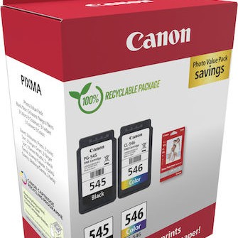 Canon Pg-545 Cl-546 Γνήσιο Photo Value Pack με 1 Μελάνι InkJet Μαύρο (8287B008)