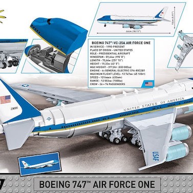 Cobi Τουβλάκια Boeing 747 Air Force One για 7+ Ετών 1087τμχ