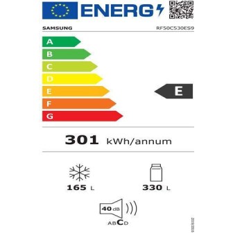 Samsung Ψυγείο Ντουλάπα 495lt NoFrost Υ177.6xΠ81.7xΒ71.5εκ. Inox RF50C530ES9/EF