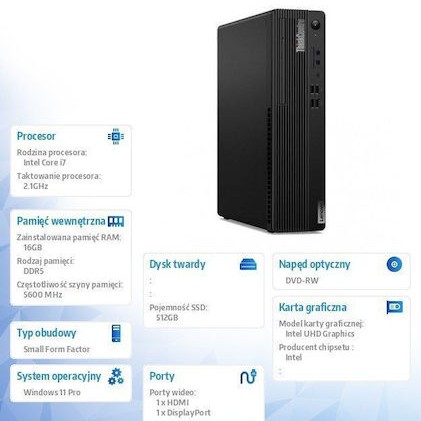 Lenovo ThinkCentre M70s Gen 5 Desktop PC (i7-14700/16GB DDR5/512GB SSD/W11 Pro)