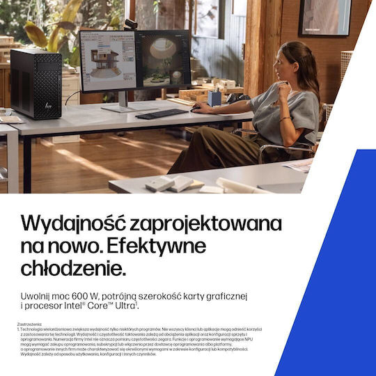 HP Z2 Tower G1i Workstation Gaming Desktop PC (Ultra 7-265/16GB DDR5/512GB SSD/RTX A400/W11 Pro)