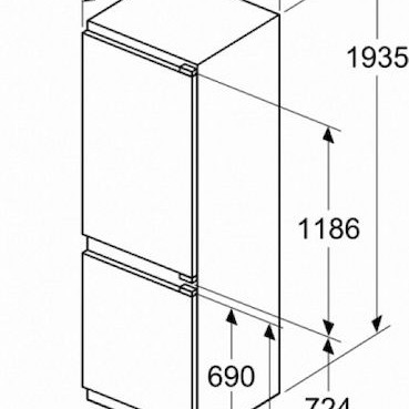 Neff Εντοιχιζόμενος Ψυγειοκαταψύκτης 290lt NoFrost Υ193.5xΠ55.8xΒ54.8εκ. Λευκός KI7962FD0