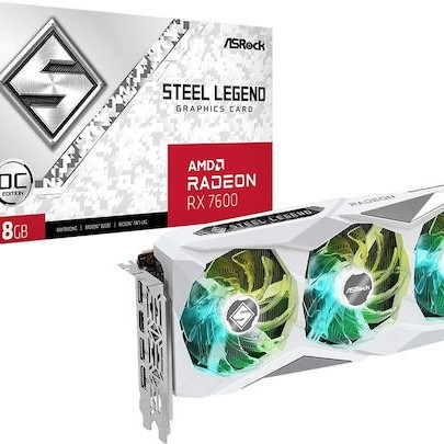ASRock Radeon RX 7600 8GB GDDR6 Steel Legend OC Κάρτα Γραφικών
