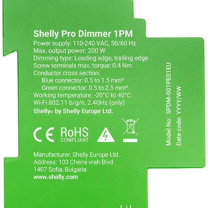 Shelly Dimmer Ράγας 230V 10A