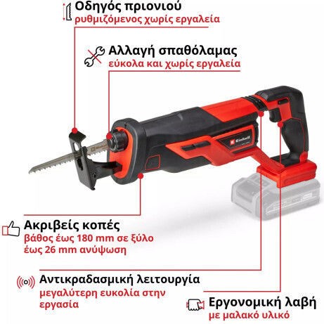 Einhell TE-AP 18/26 Li Σπαθοσέγα 18V Solo
