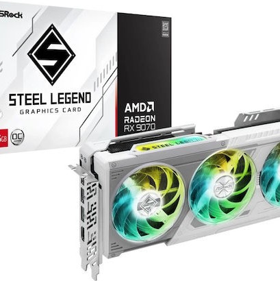 ASRock Radeon RX 9070 16GB GDDR6 Steel Legend OC Κάρτα Γραφικών