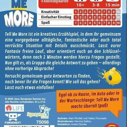 Επιτραπέζιο Παιχνίδι Tell Me More για 3-8 Παίκτες 10+ Ετών (GER) Schmidt Spiele