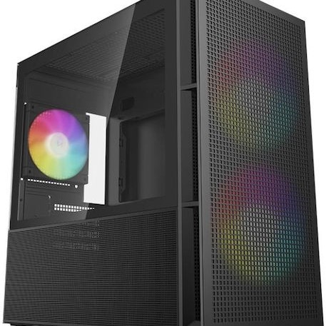 Deepcool CH360 Micro Tower Κουτί Υπολογιστή με Πλαϊνό Παράθυρο και RGB Φωτισμό Μαύρο