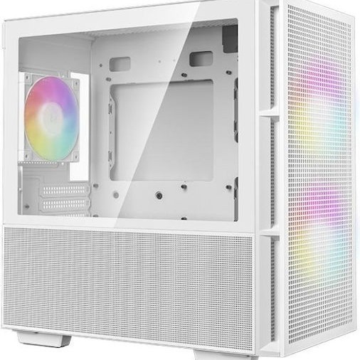 Deepcool CH360 Micro Tower Κουτί Υπολογιστή με Πλαϊνό Παράθυρο και RGB Φωτισμό Λευκό