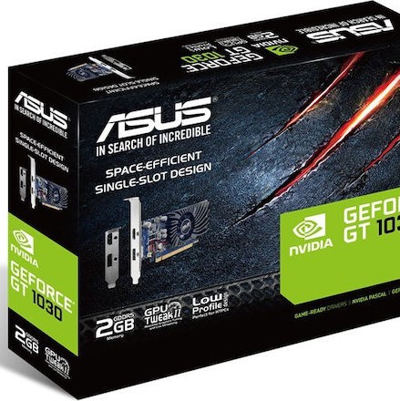 Asus GeForce GT 1030 2GB GDDR5 Low Profile Κάρτα Γραφικών