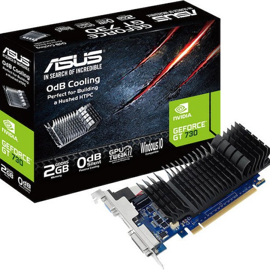Asus GeForce GT 730 2GB GDDR5 Silent with Brackets Κάρτα Γραφικών