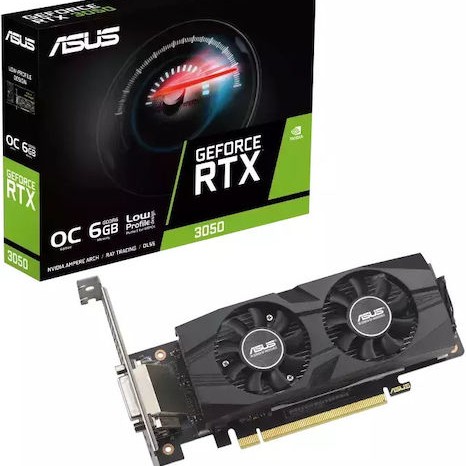 Asus GeForce RTX 3050 6GB GDDR6 LP BRK OC Edition Κάρτα Γραφικών