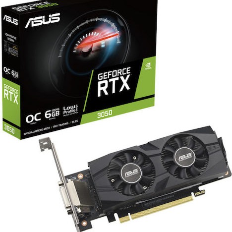Asus GeForce RTX 3050 6GB GDDR6 LP BRK OC Edition Κάρτα Γραφικών