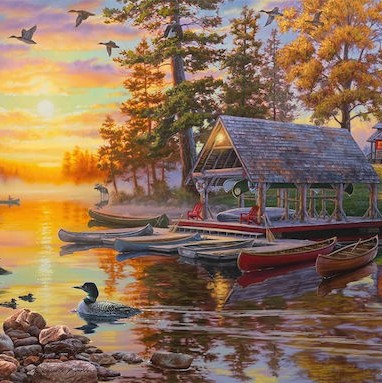 Παζλ Schmidt Bush Boathouse Canoes 1000τεμ