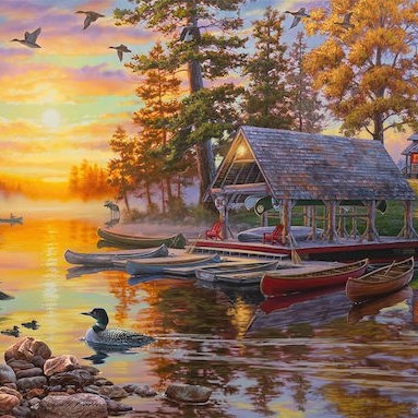 Παζλ Schmidt Bush Boathouse Canoes 1000τεμ