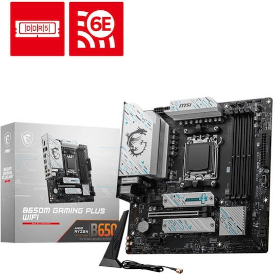 MSI B650M Gaming Plus WIFI Motherboard Micro ATX με AMD AM5 Socket 7E24-001R