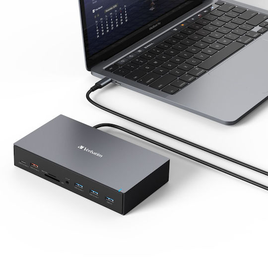 Verbatim CDS-17 USB-C Docking Station με HDMI/DisplayPort 4K PD Ethernet Μαύρο