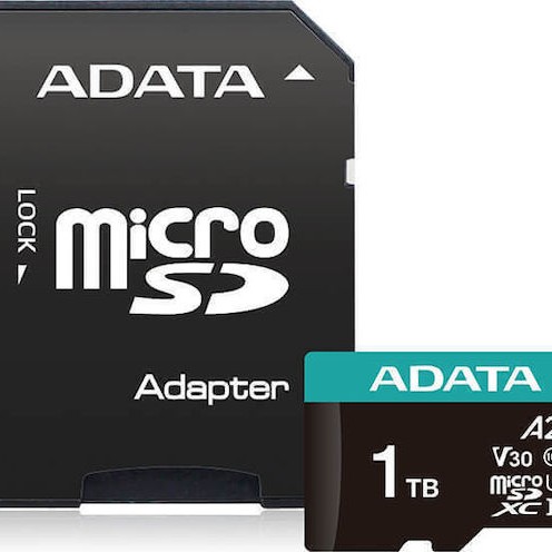 Adata SDXC 1TB Class 10 U3 V30 A2 UHS-I με αντάπτορα