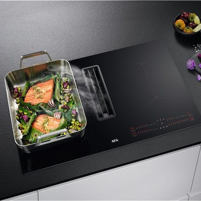 AEG Επαγωγική Εστία Αυτόνομη με Απορροφητήρα & Λειτουργία Κλειδώματος 77x51εκ.