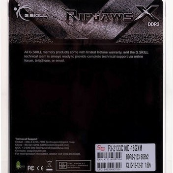 G.Skill RipjawsX DDR3 16GB RAM με 2x8GB Modules και Ταχύτητα 2133 για Desktop