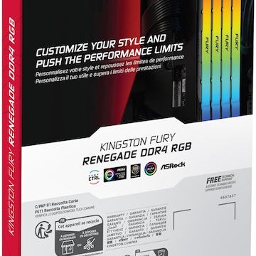Kingston Fury Renegade Rgb DDR4 με Module 1x16GB και Ταχύτητα 3200 για Desktop